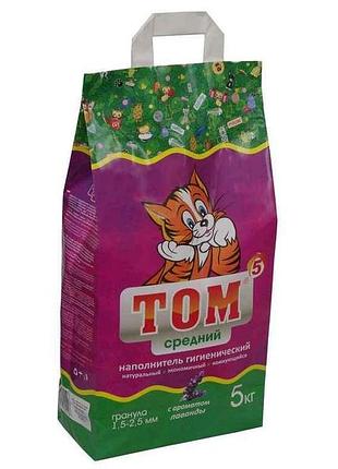 Наполнитель бентонитовый 7л 5кг д/дом. животных с аромат. лаванды no5 - средний тм том