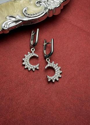 Срібні сережки з оніксом