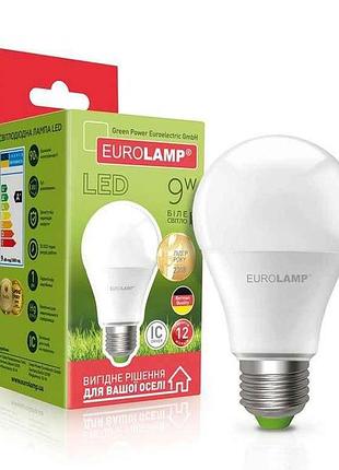 Лампа світлодіодна 9w e27 4000k еcо а60 поштучна акція (50) тм eurolamp