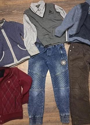 Лот зима, школа одежды на мальчика 128-134 размер 6 вещей