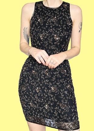 Шелковое платье, расшитое бисером и пайетками!!!