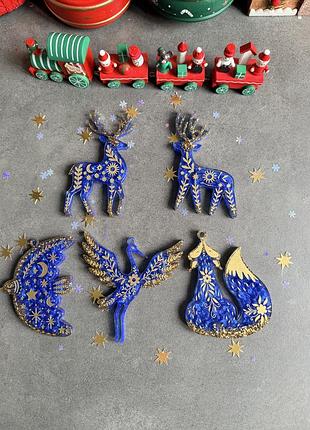 Набір ялинкових прикрас з епоксидної смоли