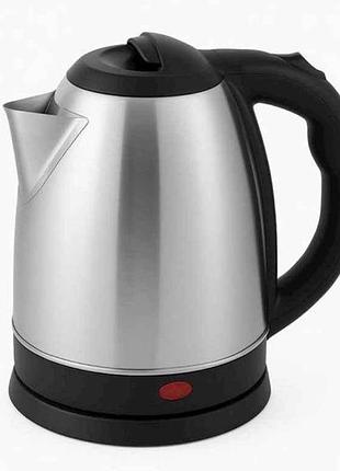 Электрочайник 1500вт 2л серебро с черной крышкой эк-18l тм bobbytec