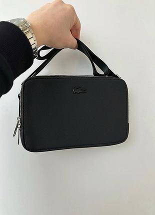 Сумка lacoste,26x17x6, черный