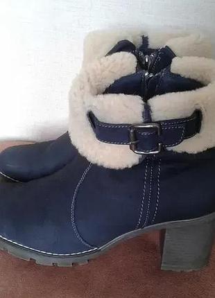 Полуботинки с трендовой опушкой овчина-натуральный нубук
