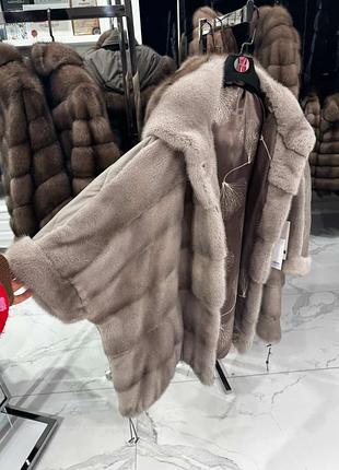 Норковая шуба с капюшон  пуховик большой размер