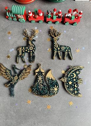 Набір ялинкових прикрас з епоксидної смоли