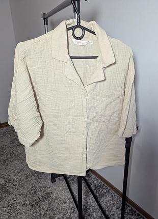 Рубашка беж муслин короткий рукав л