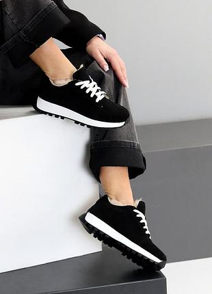 Кросівки жіночі зимові замшеві