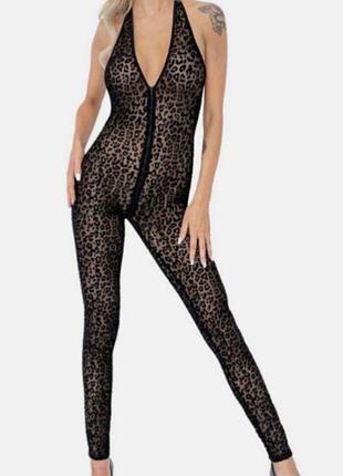 Комбінезон noir handmade boudoir stories f286 з леопардовим принтом