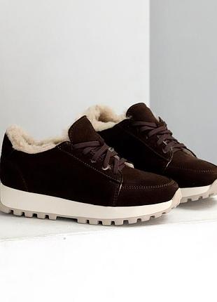 Кроссовки женские зимние замшевые