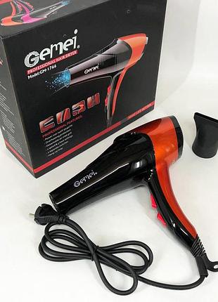 Портативный фен для укладки волос gemei, фен с регулировкой температуры для укладки tc-98