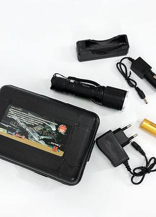 Ручной фонарь с 18650 аккумулятором bailong bl-1860-t6, портативный фонарь с функцией зарядки uc-46