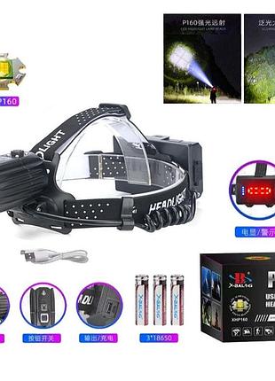 Ліхтар налобний bl-t35-p160 3x18650 ec-47