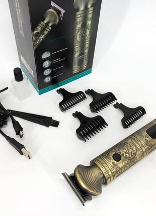 Машинка для стрижки с мощным аккумулятором vgr v-962, профессиональный триммер с набором насадок jw-82