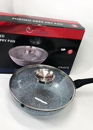 Сковородка для приготовления unique un-5172 28 см, литая сковорода с антипригарным покрытием wu-60