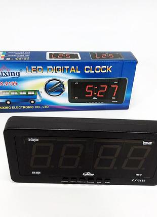 Часы электронные настольные с дисплеем caixing, настольные led часы со светящимся табло eq-68