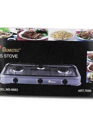 Газовая плита domotec ms-6603 3 конфорки ec-95