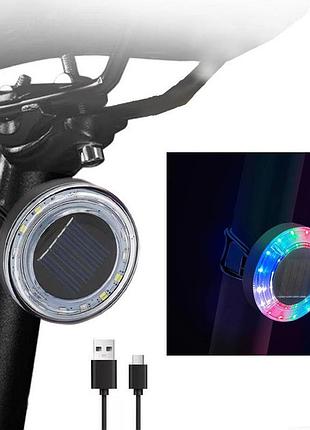 Велофара із заднім стоп сигналом hyd-085, стоп сигнал для велосипеда від usb, велосипедний маячок ліхтар zf-45