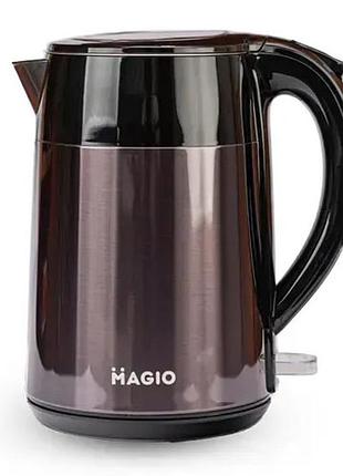 Тихий электрический чайник magio, электрический чайник с индикатором питания, электрочайник нержавейка qs-31