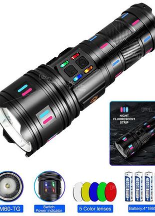 Долговечный светодиодный фонарь ak177-1 4х18650, мощный ручной фонарь повербанк водозащищенный no-39