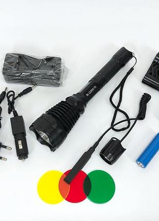 Компактный портативный фонарь police q2800-t6, армейские тактические фонари, супер яркий лед фонарик ze-21