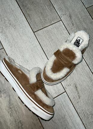 Зимові замшеві мюлі,хутро