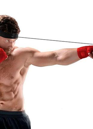 Файтбол на голову тренажер м'яч для боксу на реакцію для відпрацювання удару пов'язка м'ячик боксерський еспандер qg-53