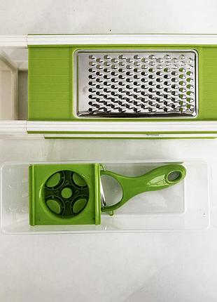 Шинковка терка ручная multi, слайсер для овощей ручной, овощерезка ручная со сменными насадками nk-27