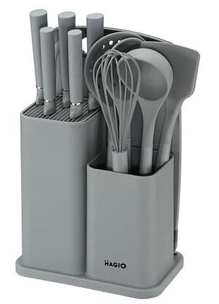 Кухонные приборы силикон magio, набор кухонных принадлежностей на подставке, набор кухонного инвентаря sm-11