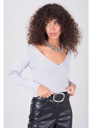 Качественный натуральный коттоновый серый джемпер реглан bsl