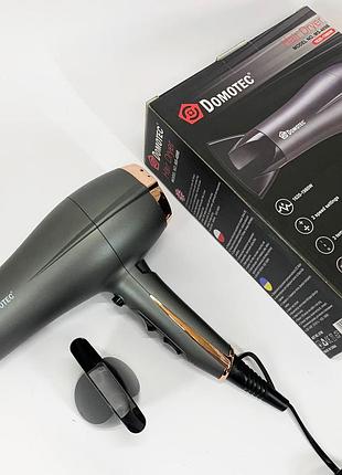 Фен для волос с дифузором domotec ms-409b 1980 вт, функциональный профессиональный фен us-60