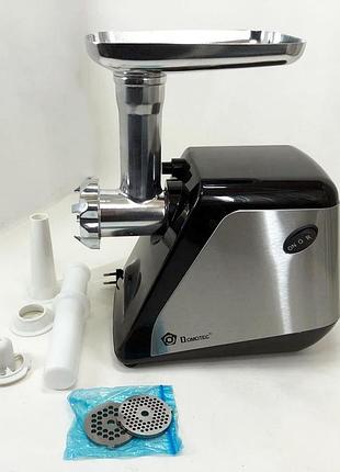 Электромясорубка для кухни domotec, мясорубка крупная, мощная мясорубка с насадками для колбас re-10