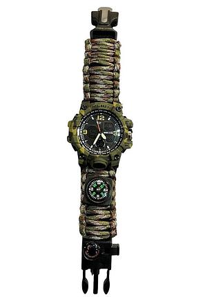 Годинник армійський скмей skmei 1155bcmgn paracord, годинник спецназ для чоловіків із водозахистом rj-25