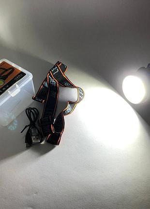 Налобний світильник для точних робіт ym-308/208-cob (white+red), налобний ліхтар із кріпленням на голову zw-56