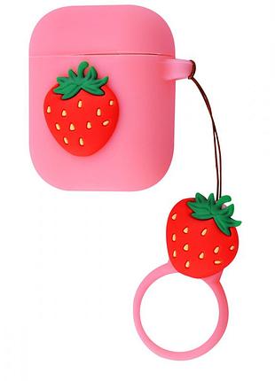 Чехол для apple airpods розовый с клубничкой ze-98