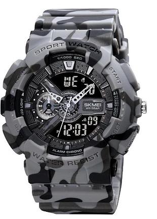 Спортивно тактические часы skmei 1688cmgy, армейские наручные часы для мужчины водонепроницаемое ah-77