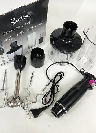Кухонный миксер с металлической чашей suntera hb-702b 800 вт, блендер для соусов и пюре sz-45