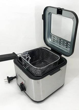 Фритюрниця для дому rainberg rb-2219 з терморегулятором і знімною чашею електрофритюрниця міні фритюрниця nt-35