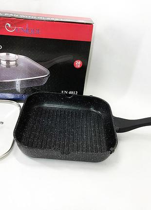 Сковорідки для індукції unique un-4012 24 см, сковорода для готування на індукційній плиті oz-96