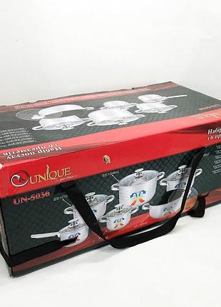 Качественный набор кастрюль unique, кастрюли с крышками, набор практичных кастрюль jg-56