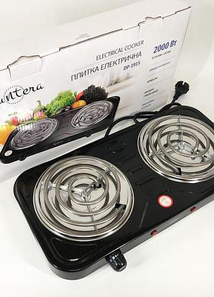 Электроплита двухконфорочная настольная компактная, настольная плита для готовки еды cg-96