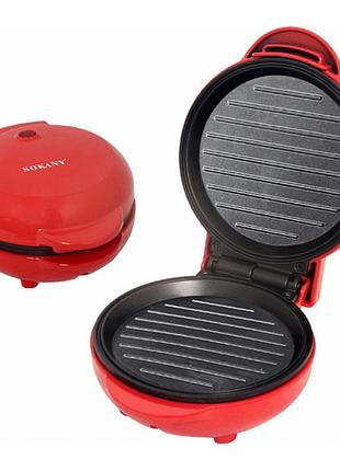 Гриль электрический настольный компактный 550 вт с антипригарной поверхностью sokany sk-bbq-853