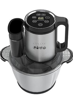 Чопер подрібнювач 600 вт 6 лез з чашею на 2,5 літра м'ясорубка sokany sk-06035