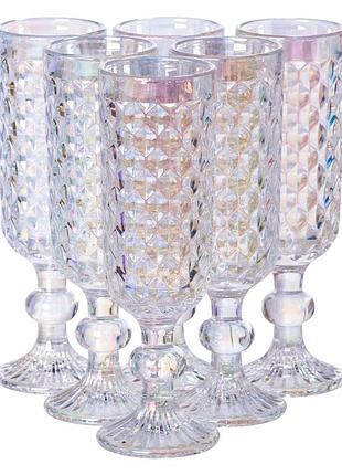 Набір келихів для шампанського 6 штук по 160 (мл) хамелеон hp-19-109