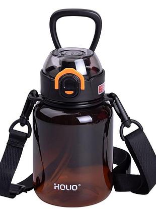 Бутылка для воды многоразовая 700 мл бутылочка с трубочкой для спорта и школы 16.5 см синяя hp-14-32b