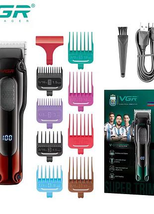 Електрична машинка для стриження потужна vgr, машинка-тример для стриження бездротова yt-56