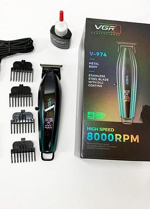 Подстригательная машинка vgr, машинка для стрижки с насадками беспроводная для стрижки мужская py-60