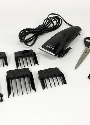 Машинка для стрижки сеть, электрическая машинка с насадкой для бороды, триммер с насадками разной длины or-98