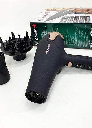 Классический фен для сушки и укладки волос vilgrand, фен для укладки с холодным обдувом sy-34